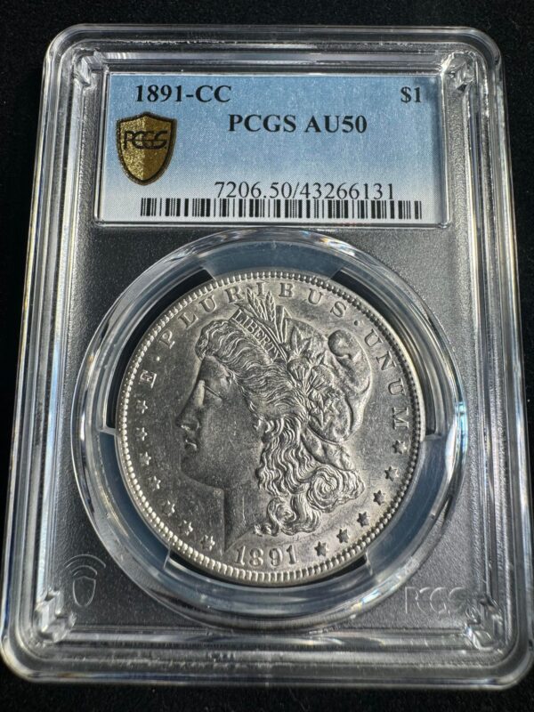 1891-CC Morgan Silver Dollar PCGS AU50