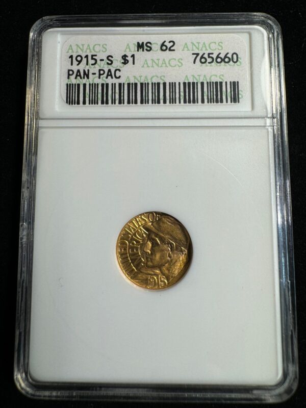 1915-S Panama-Pacific Exposition Gold Dollar ANACS MS-62